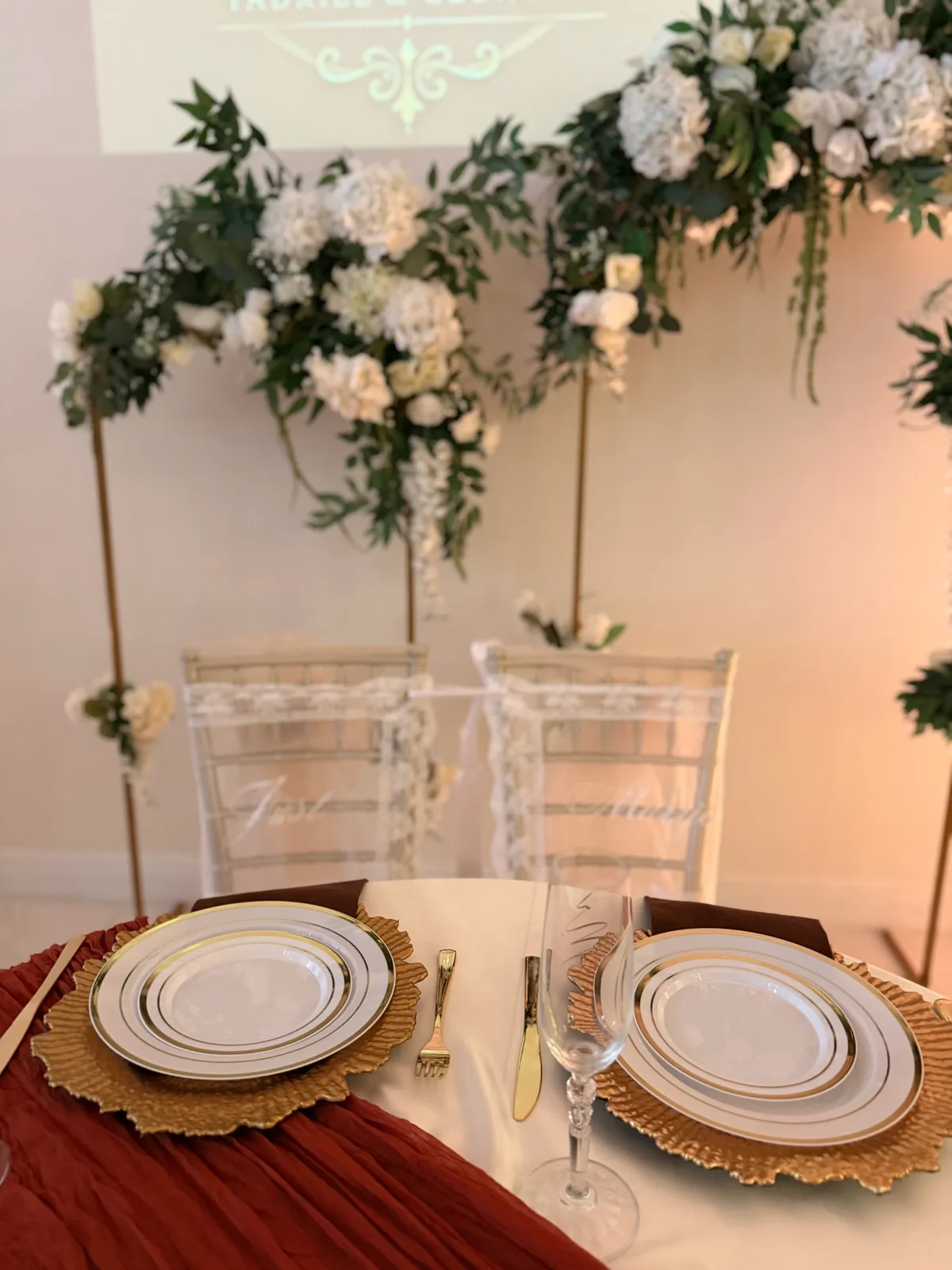 A table for two inside Nencini Ballroom
