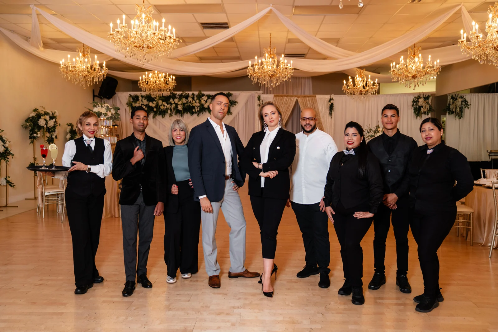 The Nencini team together at the ballroom